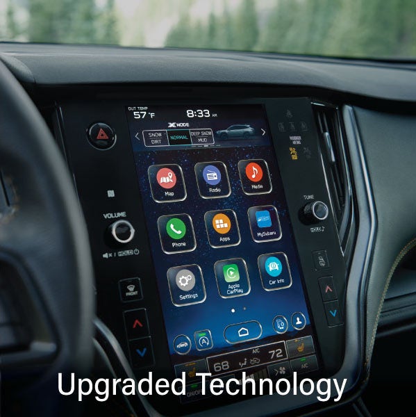 An 8-inch available touchscreen with the words “Ugraded Technology“. | Jim Keras Subaru Hacks Cross in Memphis TN
