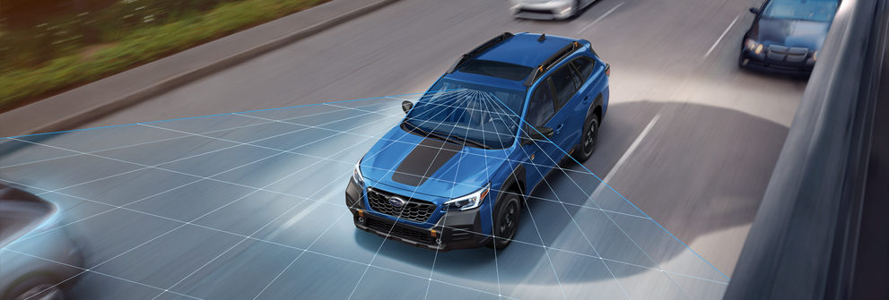 A photo illustration of the EyeSight Driver Assist Technology on the 2023 Outback Wilderness. | Jim Keras Subaru Hacks Cross in Memphis TN